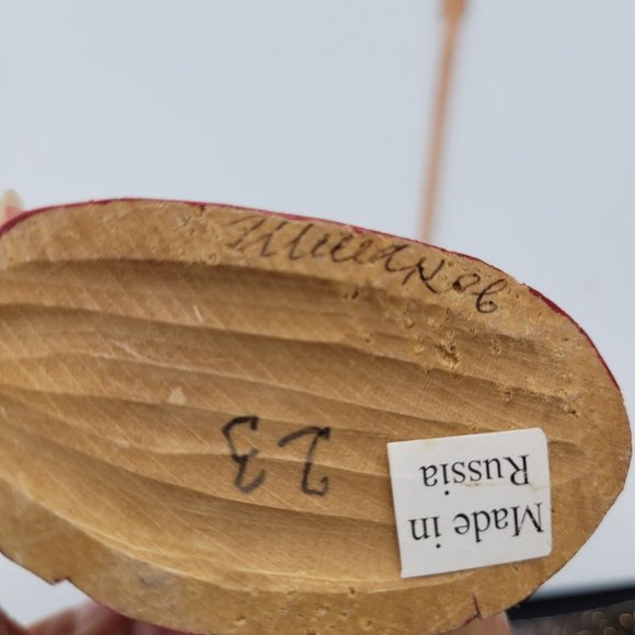 Wood Craved Russian Santa with Staff 7'' Signed Hand Craved Painted - Picture 9 of 10